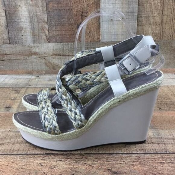 Vince Camuto Strappy‎ Woven Platform Wedge Sandals Womens 10B Slingback - Picture 5 of 11